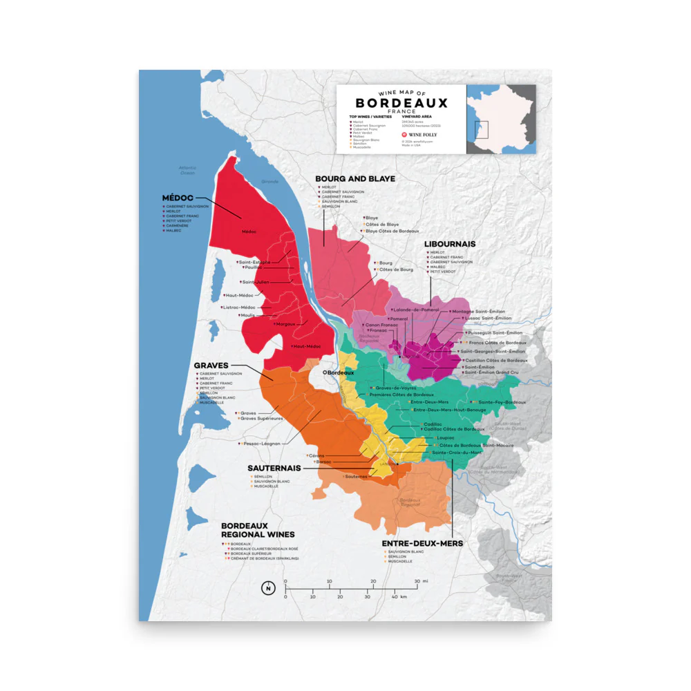 France Bordeaux Wine Map - 2nd Edition - Image 3