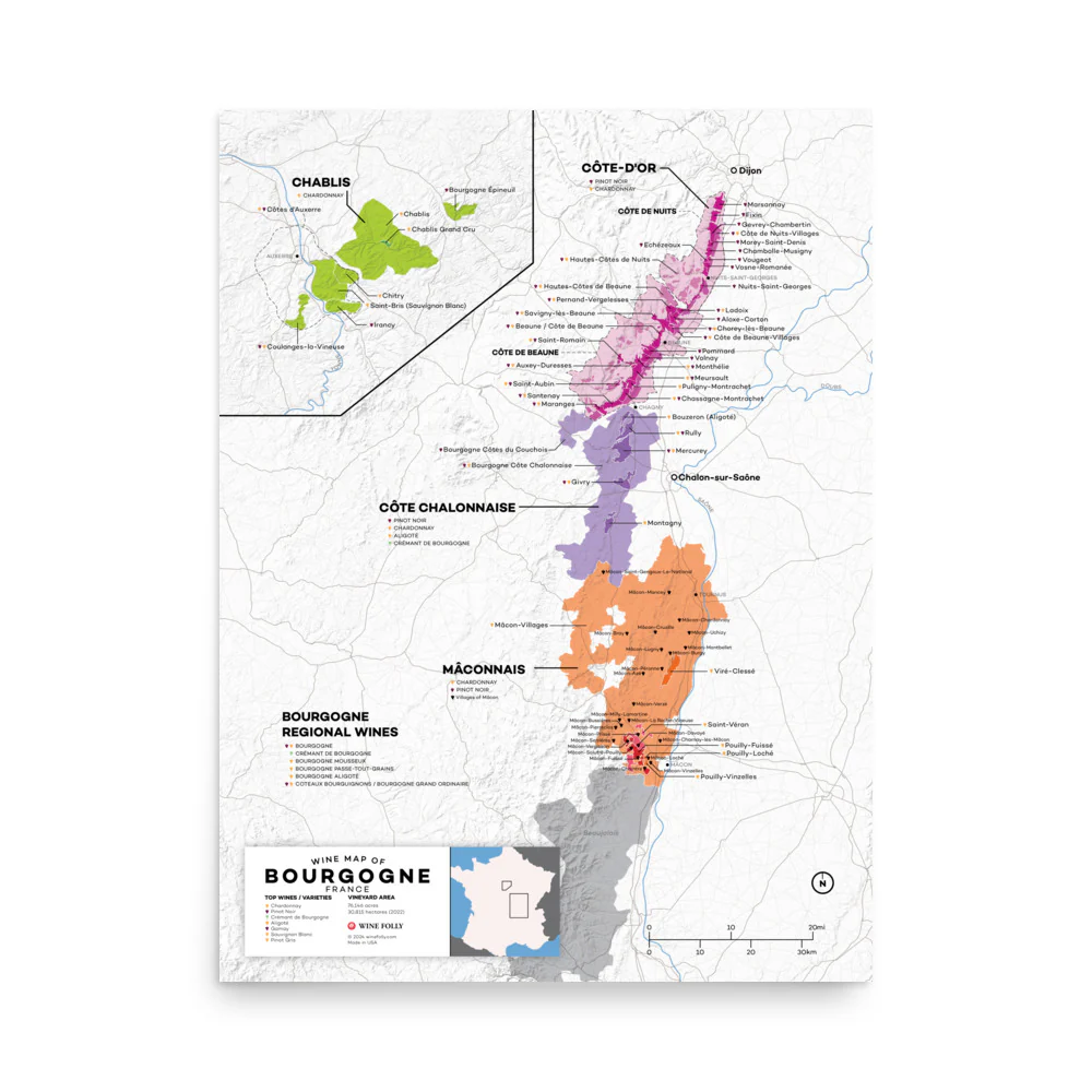 France Bourgogne (Burgundy) Wine Map - 2nd Edition - Image 3